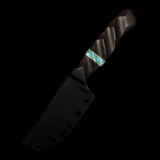 FIELDCRAFT- Iron Wood/ Brass/ Natural Micarta/Gold Webbed Turquoise