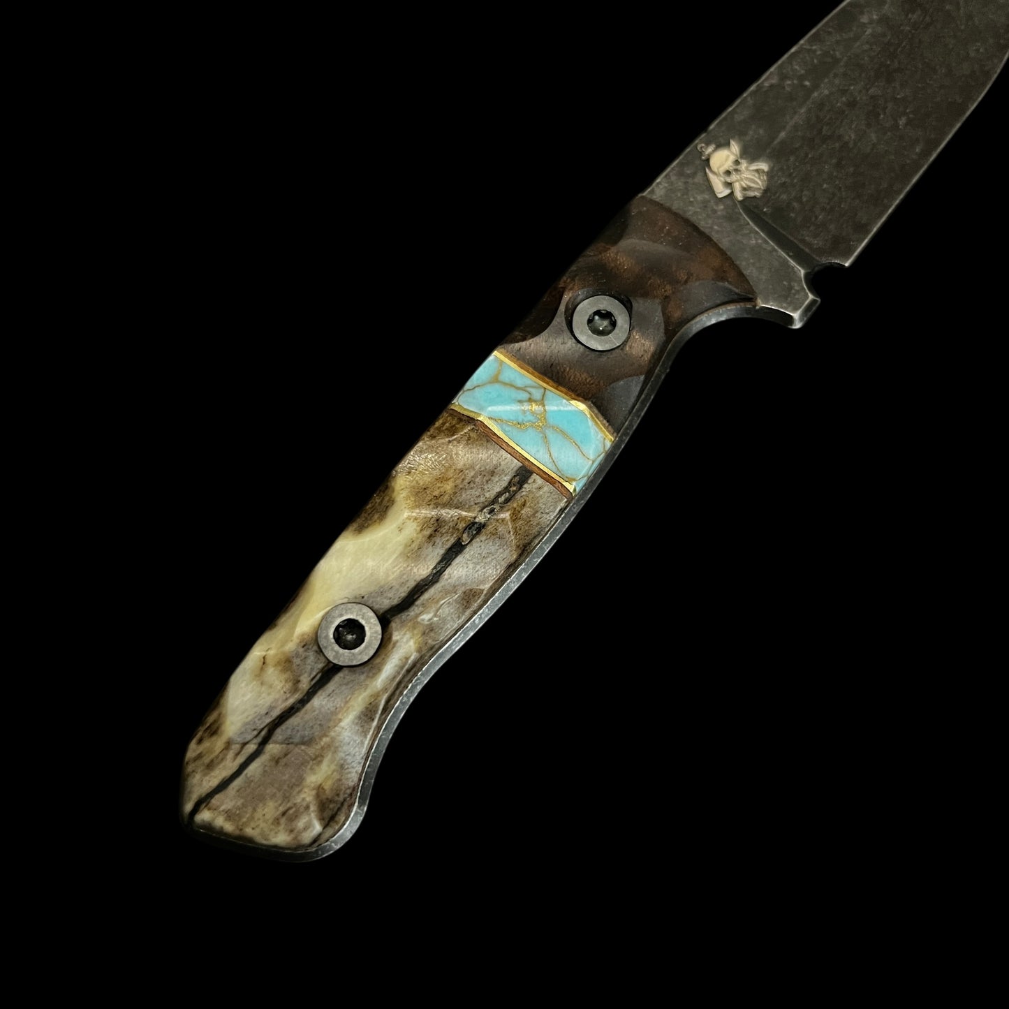 MICRO FIELDCRAFT- WALLNUT/ NATURAL MICARTA/ BRASS/ GOLD WEBBED TURQUOISE/ GIRRAFES BONE