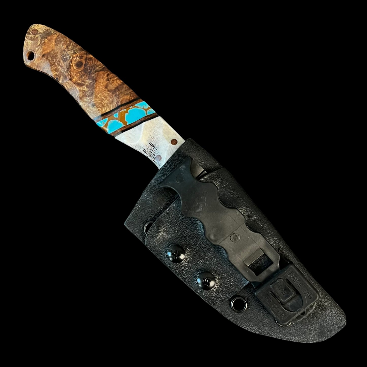 Fieldcraft- Elk Antler/ Black G10/ Natural Micarta/ Sonoran Turquoise/ Maple Burl. Pins- Natural Micarta.