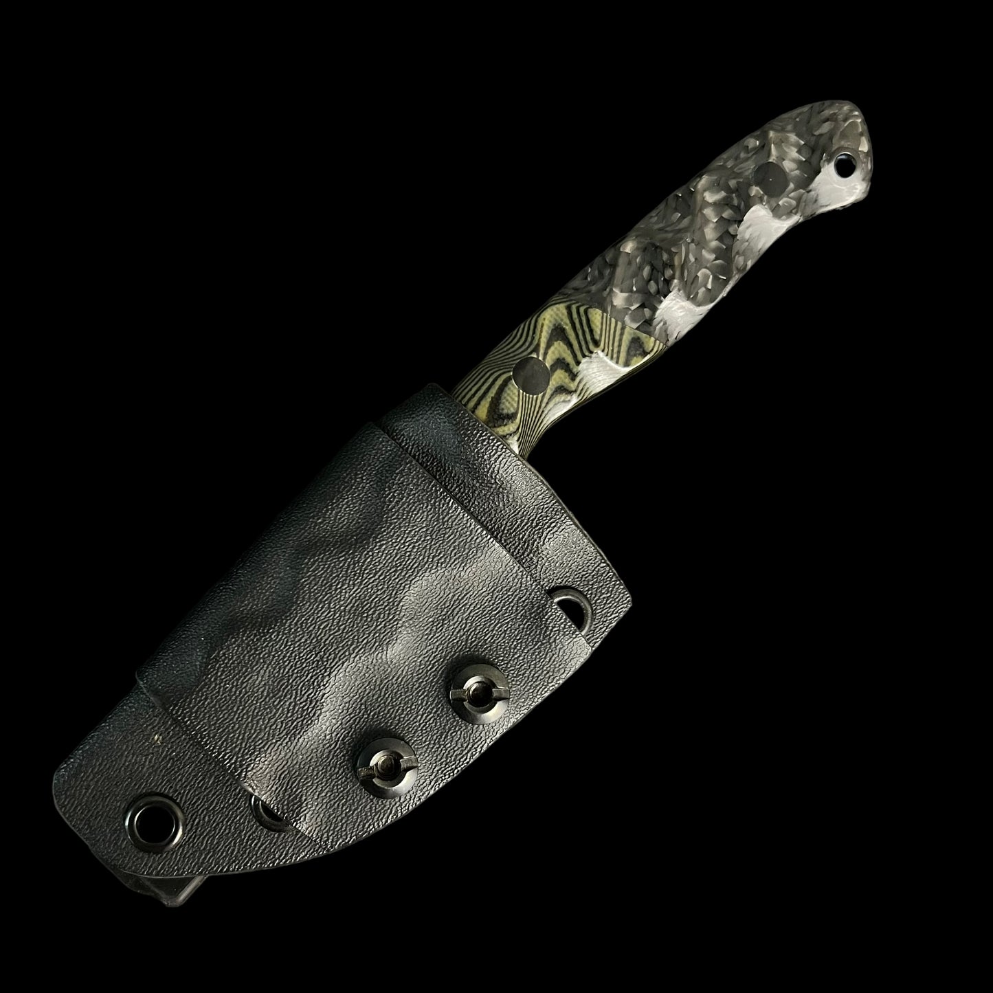 Micro Fieldcraft- OD Green and Black Layered G10/ Carbon Fiber. Pins- Carbon Fiber