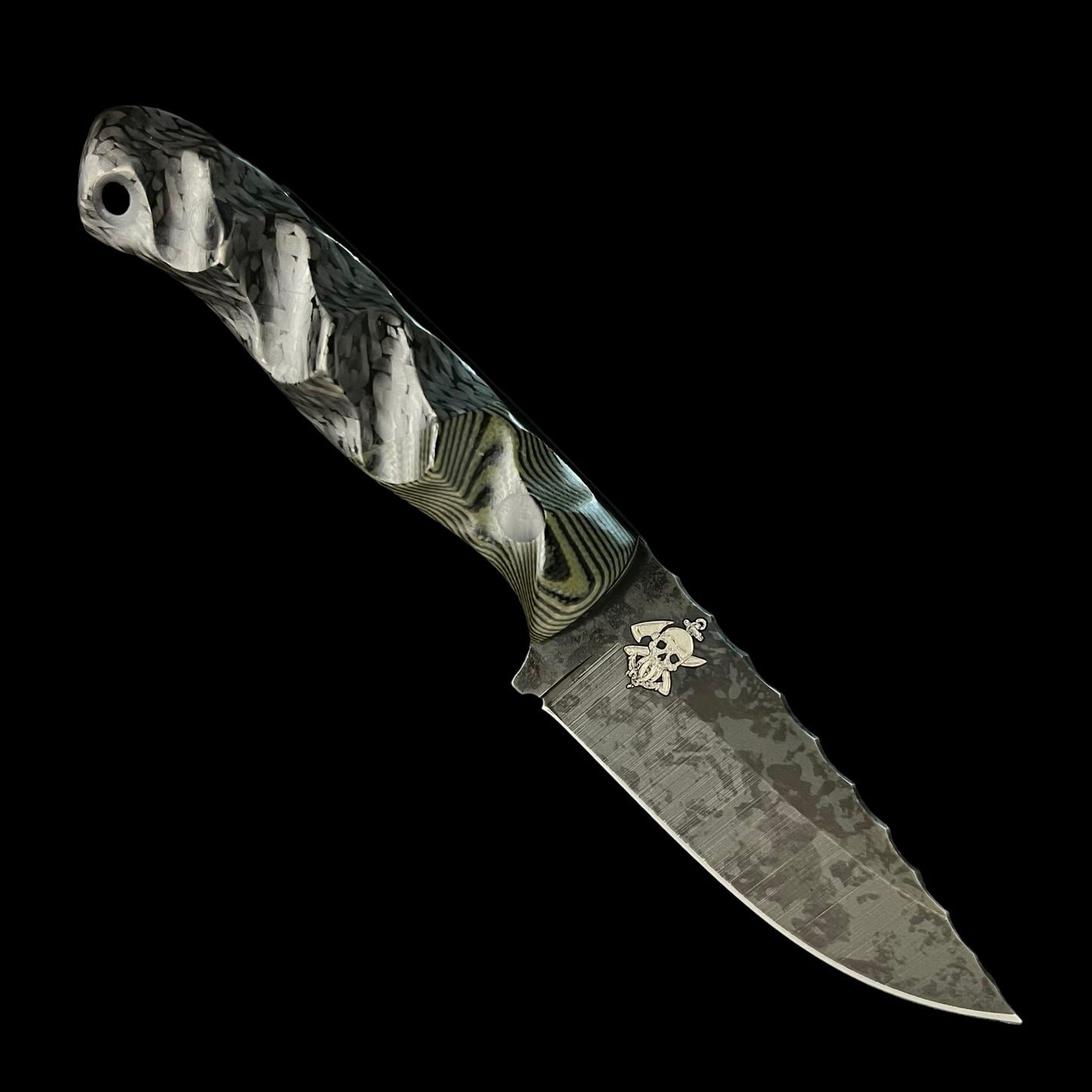 Micro Fieldcraft- OD Green and Black Layered G10/ Carbon Fiber. Pins- Carbon Fiber
