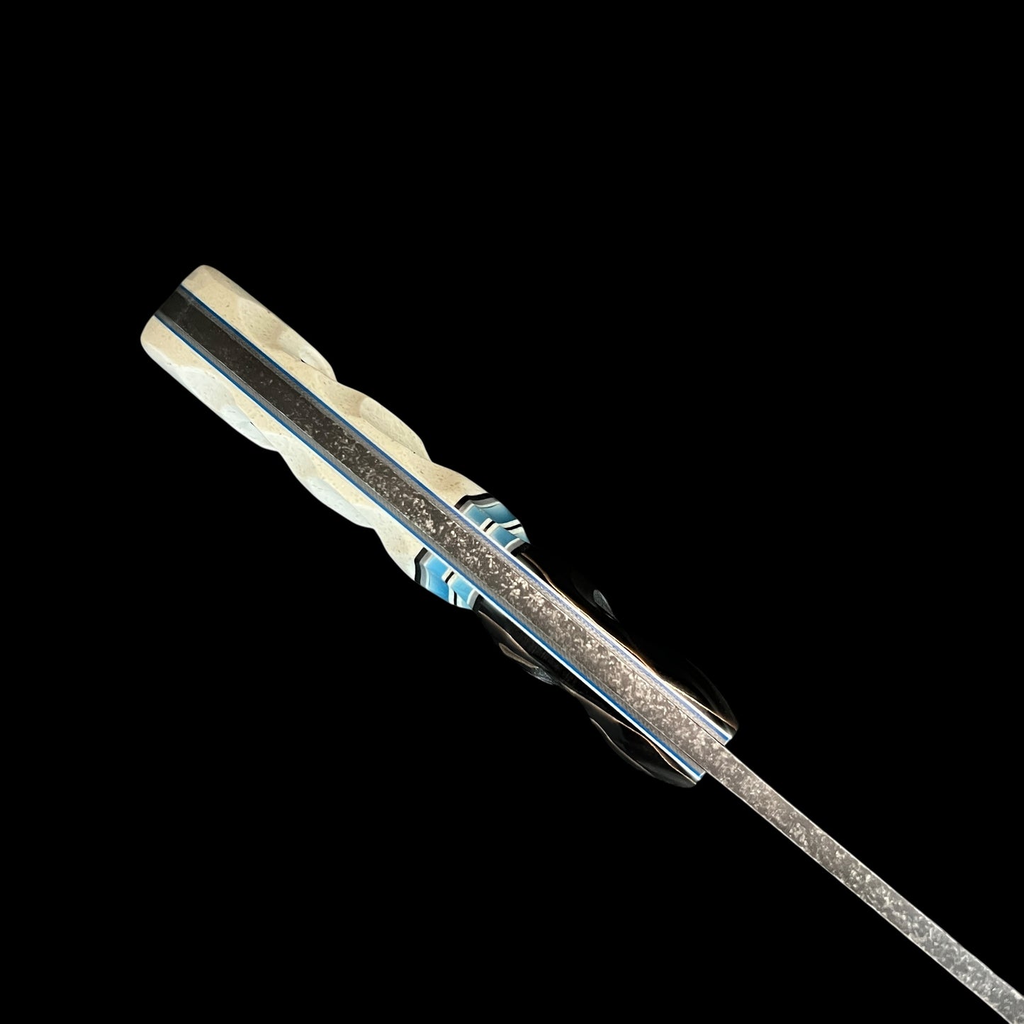 Flying Shark Scales X Seasick Blades Collab. Fieldcraft- Copper mesh resin/ G10/ Resin/ Corian