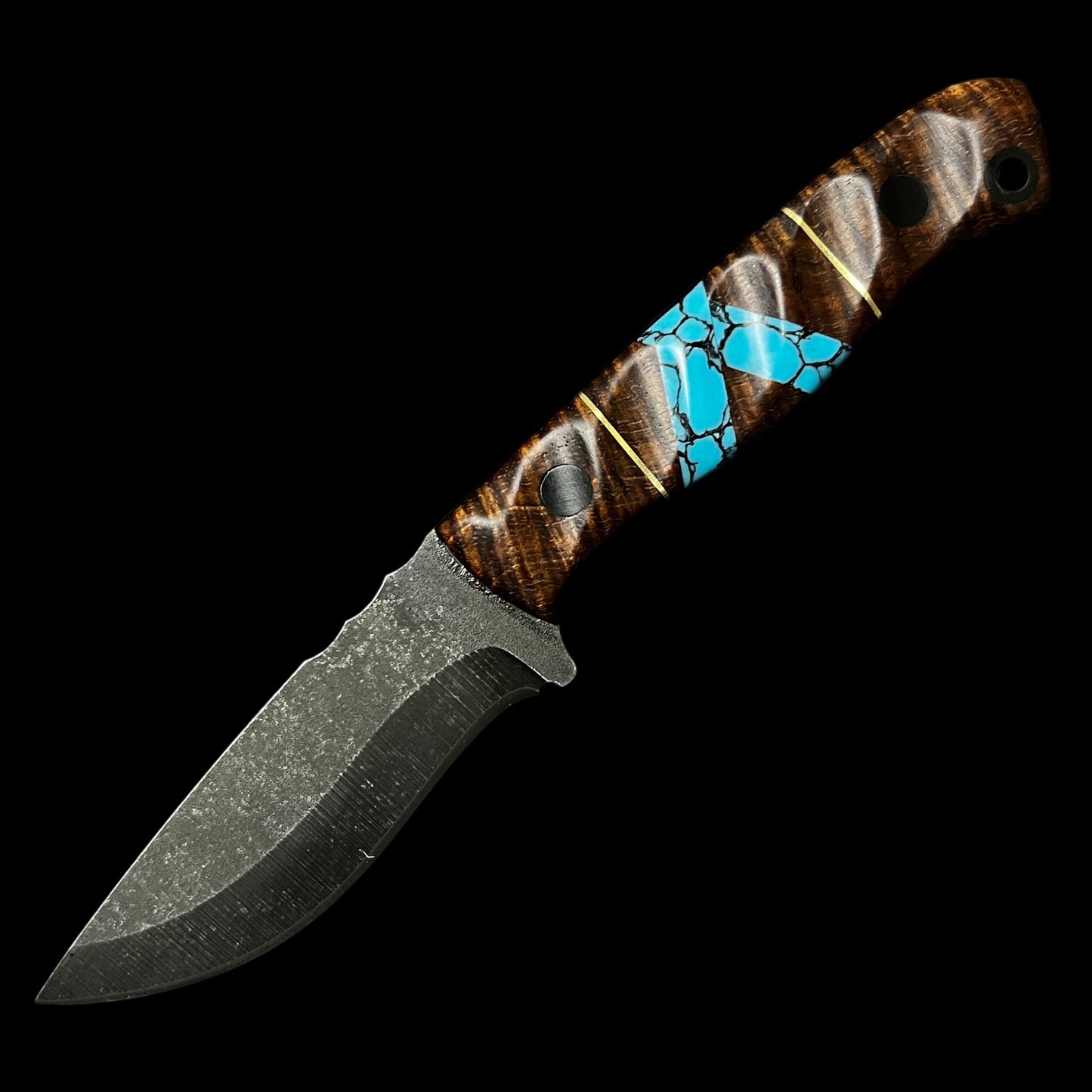Magnacut Micro Skinner- Black Wood/ Turquoise/ Brass.