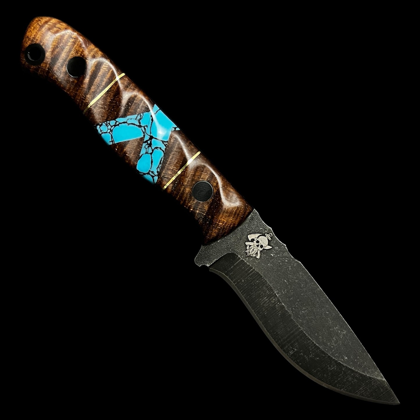 Magnacut Micro Skinner- Black Wood/ Turquoise/ Brass.