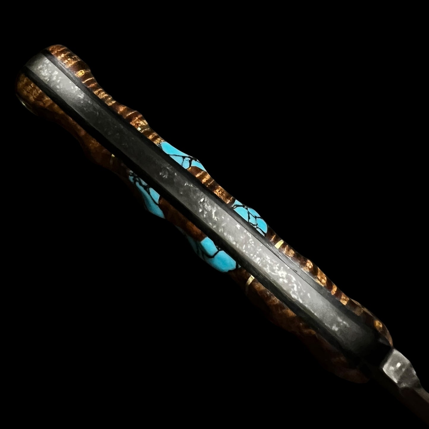 Magnacut Micro Skinner- Black Wood/ Turquoise/ Brass.