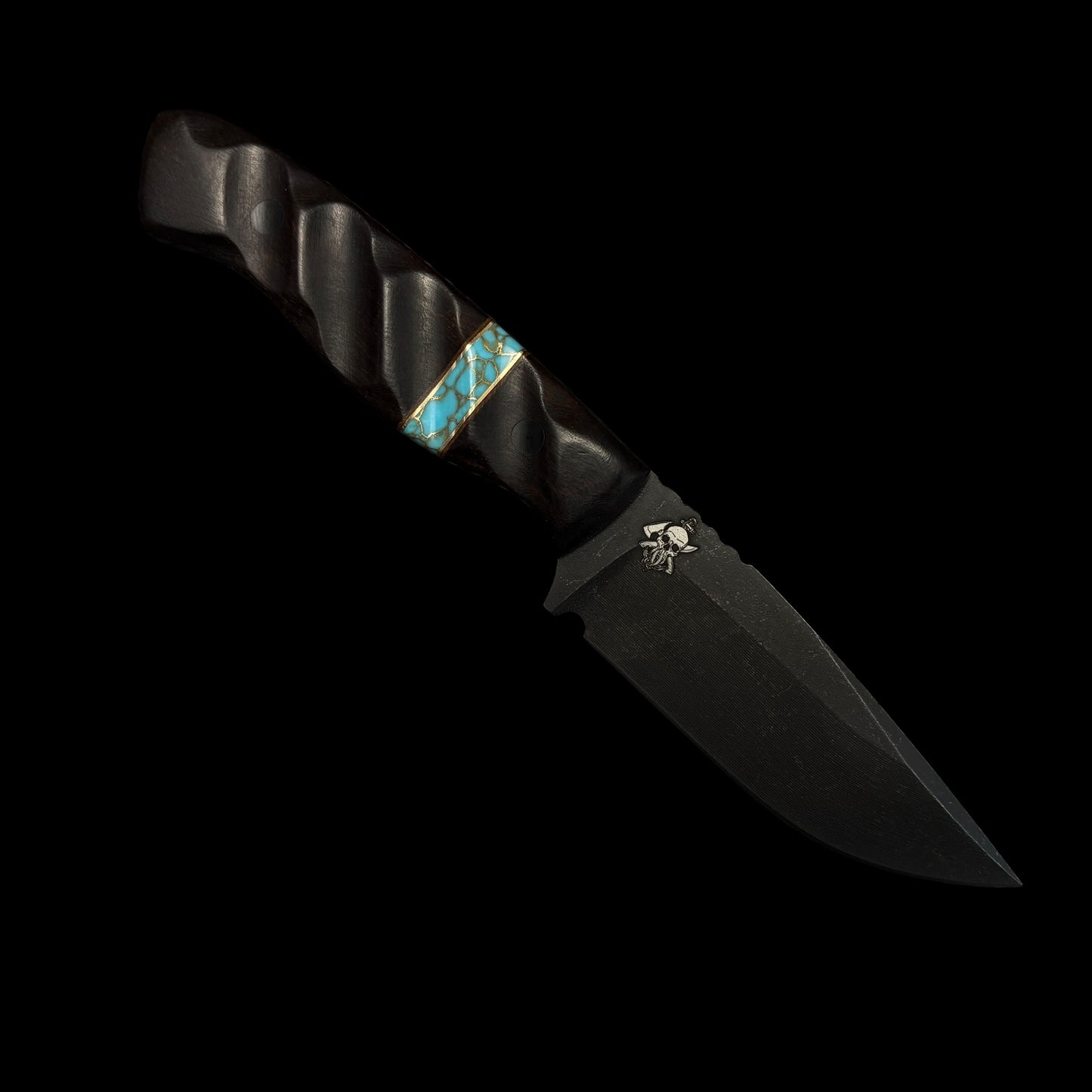 FIELDCRAFT- Iron Wood/ Brass/ Natural Micarta/Gold Webbed Turquoise