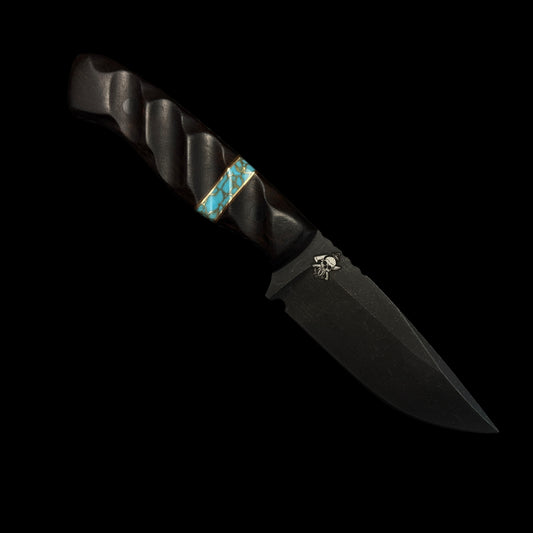 FIELDCRAFT- Iron Wood/ Brass/ Natural Micarta/Gold Webbed Turquoise
