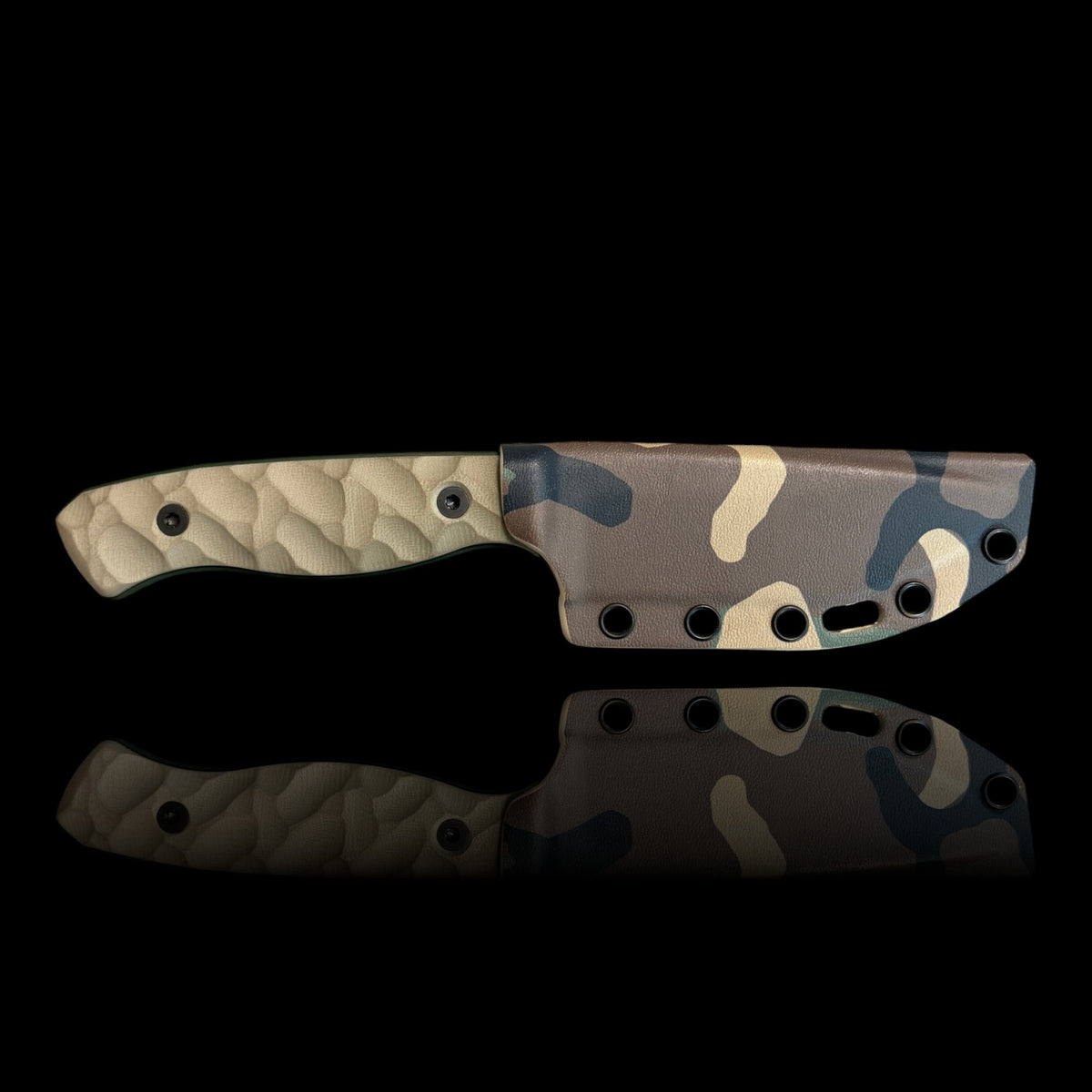 FIELDCRAFT- Tan G10. M81 Cerakote and sheath.