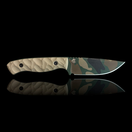 FIELDCRAFT- Tan G10. M81 Cerakote and sheath.