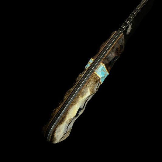 MICRO FIELDCRAFT- WALLNUT/ NATURAL MICARTA/ BRASS/ GOLD WEBBED TURQUOISE/ GIRRAFES BONE