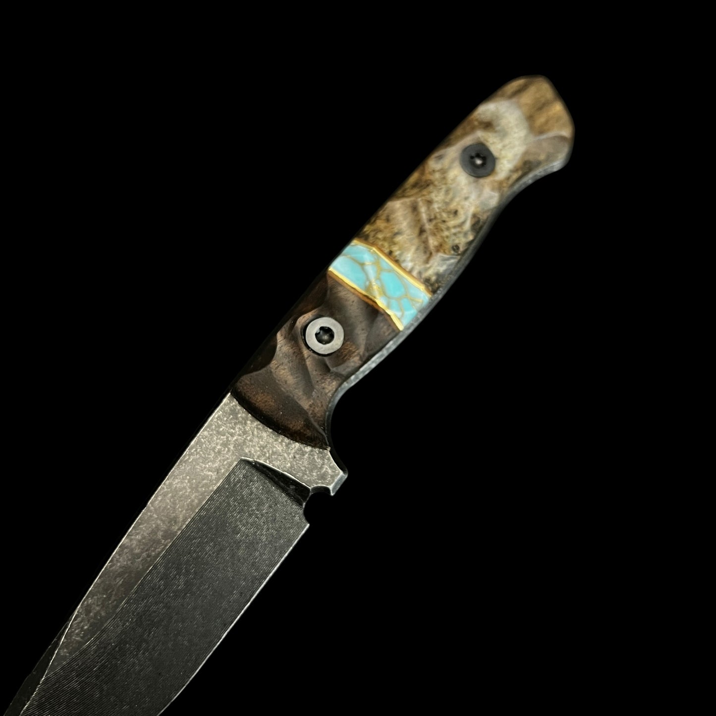 MICRO FIELDCRAFT- WALLNUT/ NATURAL MICARTA/ BRASS/ GOLD WEBBED TURQUOISE/ GIRRAFES BONE