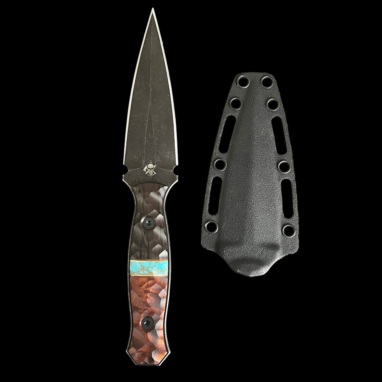 SEA SYKES- Spalted Beech wood/ Gold Webbed turquoise/ Hawaiian curly Koa