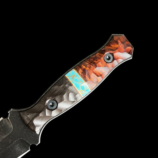 SEA SYKES- Spalted Beech wood/ Gold Webbed turquoise/ Hawaiian curly Koa