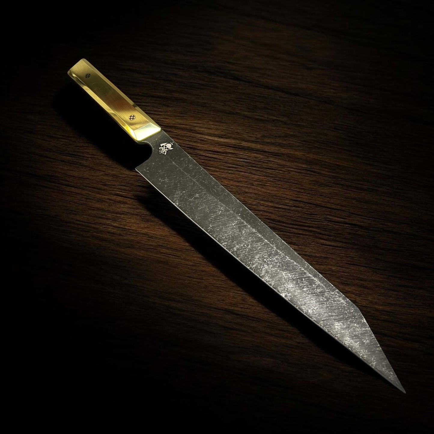 Sujihiki- Brass with mosaic pins