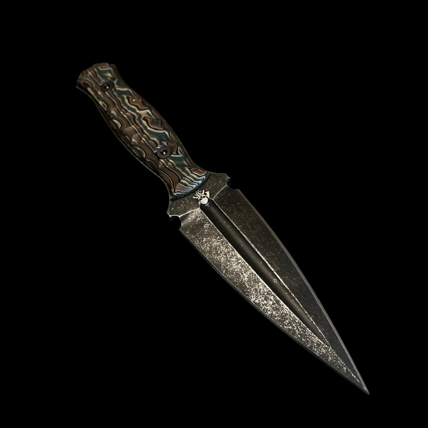 SEA SYKES-Tan and Black G10/ Marbled Carbon Fiber.