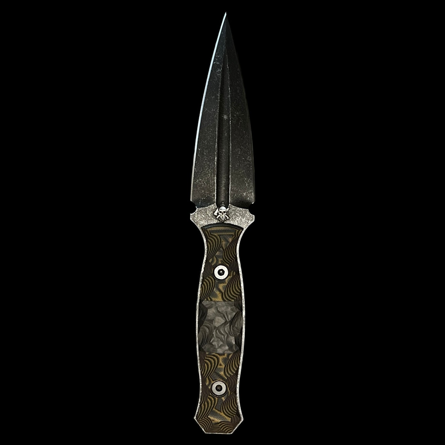 SEA SYKES-Tan and Black G10/ Marbled Carbon Fiber.