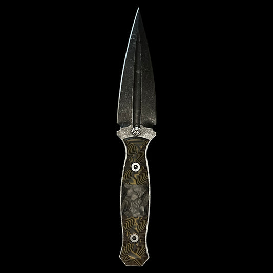 SEA SYKES-Tan and Black G10/ Marbled Carbon Fiber.