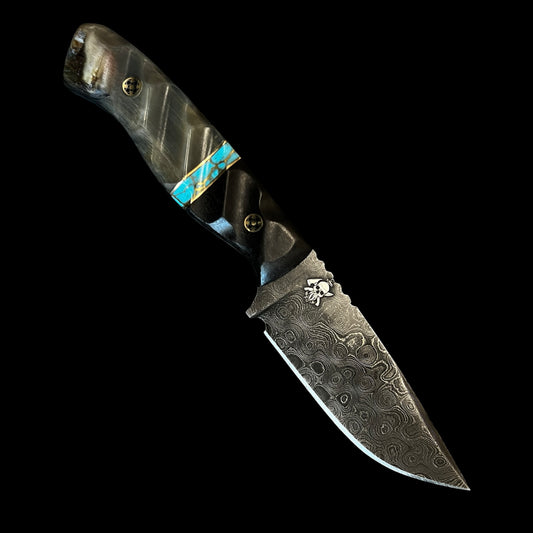 FIELDCRAFT- IRON WOOD/ BRASS GOLD WEBBED TURQUOISE/ RAMS HORN. PINS- MOSAIC