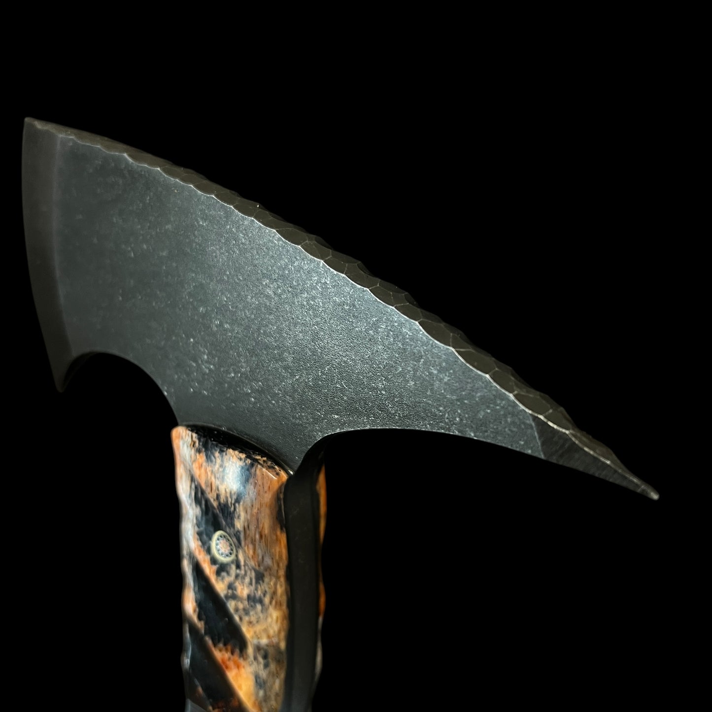 Crash Axe- Giraffe Bonne/ Carbon Fiber/ Hawaiian Curly Koa. Pins- Mosaic