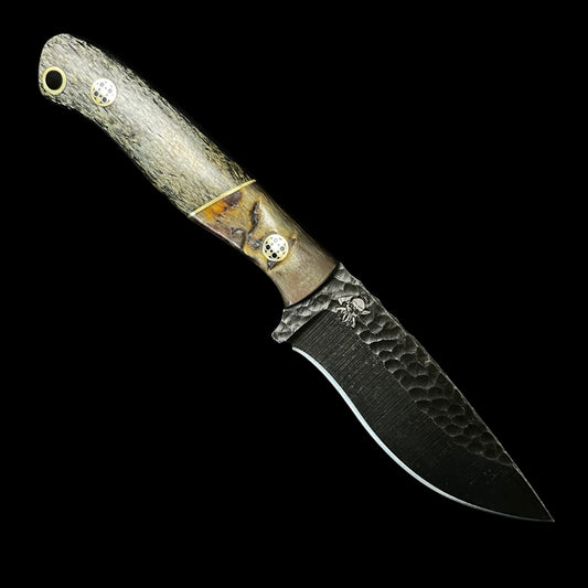 Micro Skinner- Rams Horn/ Brass/ Giraffe Bone. Pins- Mosaic