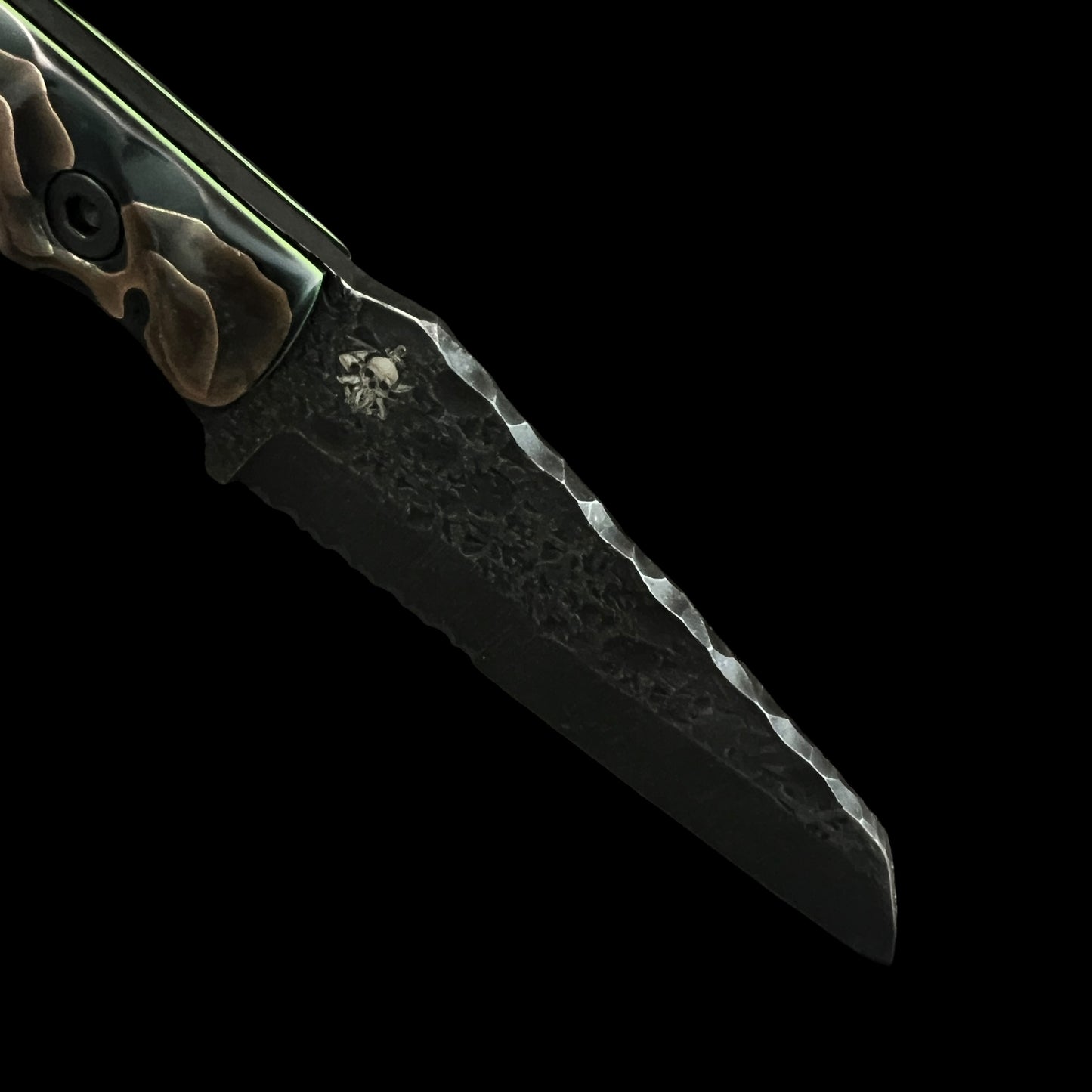 Flying Shark Scales X Seasick Blades Collab. Wharncliffe- Copper mesh resin/ G10/ Resin/ Corian