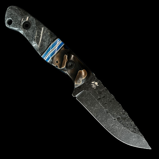 Flying Shark Scales X Seasick Blades Collab. Fieldcraft- Copper mesh resin/ G10/ Resin/ Corian (Copy)