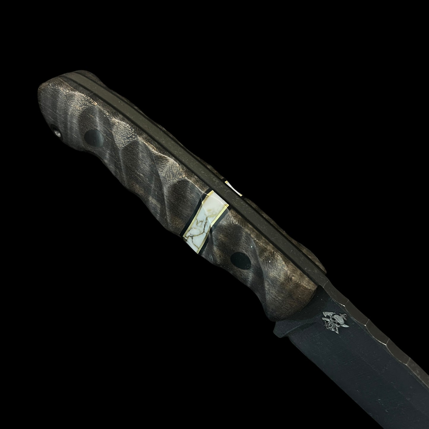 Fieldcraft- Maple Burl/ Brass/ Gold Webbed Trustone. Pins- Carbon Fiber