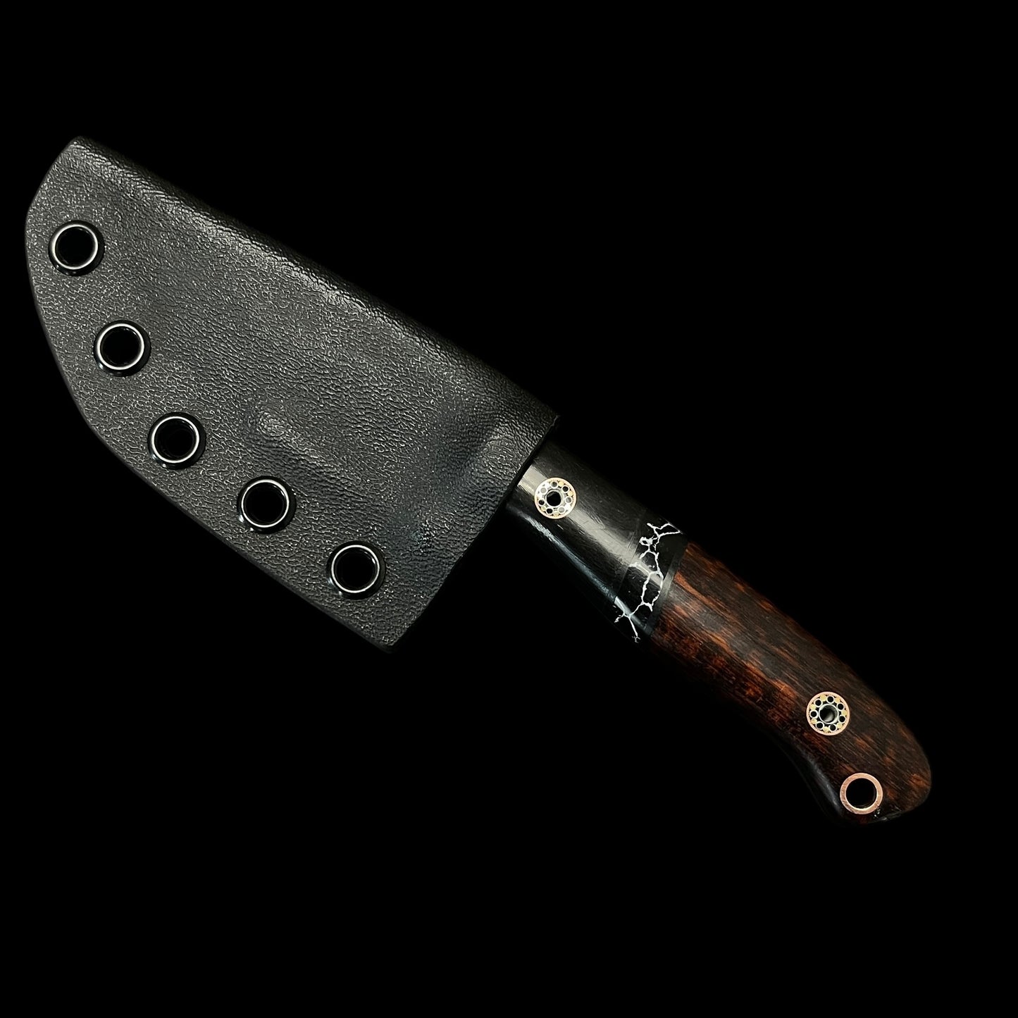 Micro Skinner- Buffalo Horn/ G10/ Webbed Tru Stone/ Snake Wood. Pins- Mosaic