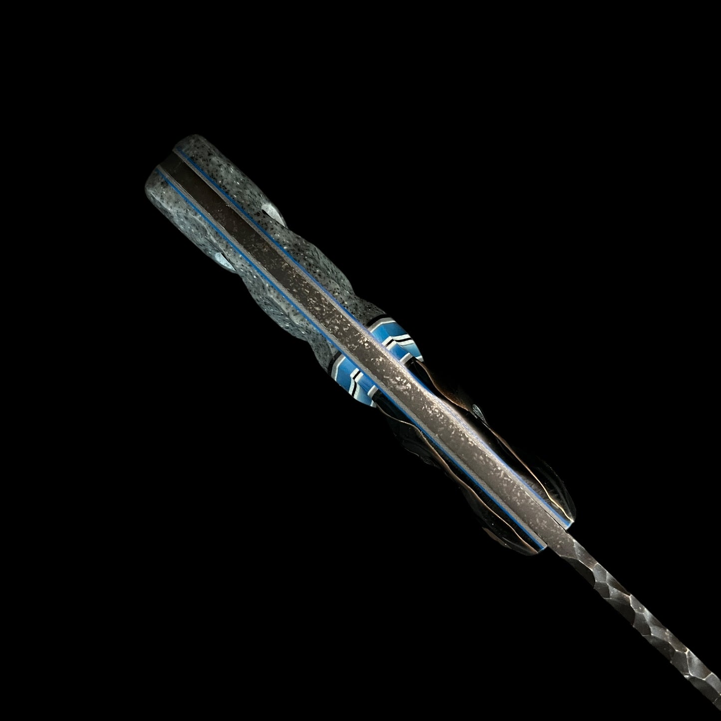 Flying Shark Scales X Seasick Blades Collab. Fieldcraft- Copper mesh resin/ G10/ Resin/ Corian (Copy)