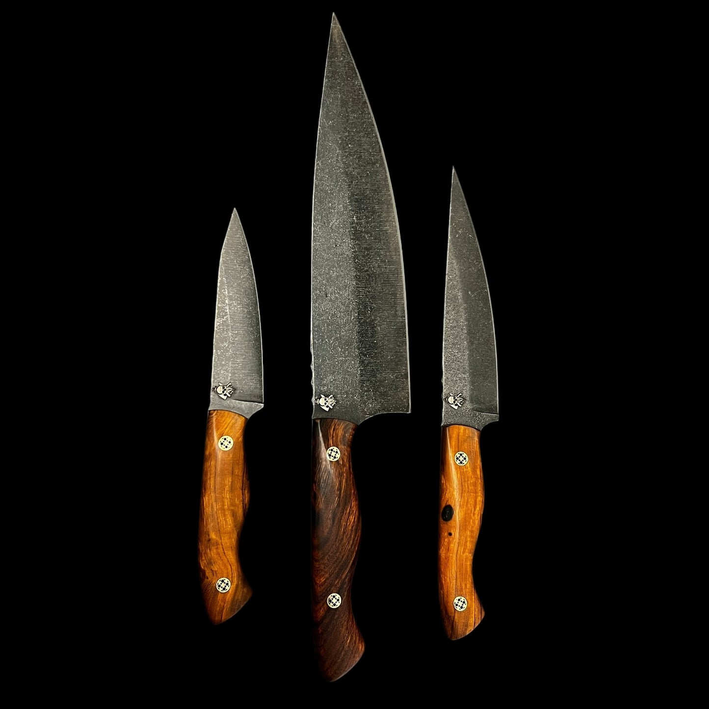 Chef Set- Arizona Iron Wood/ Brass/ Black G10 Liners