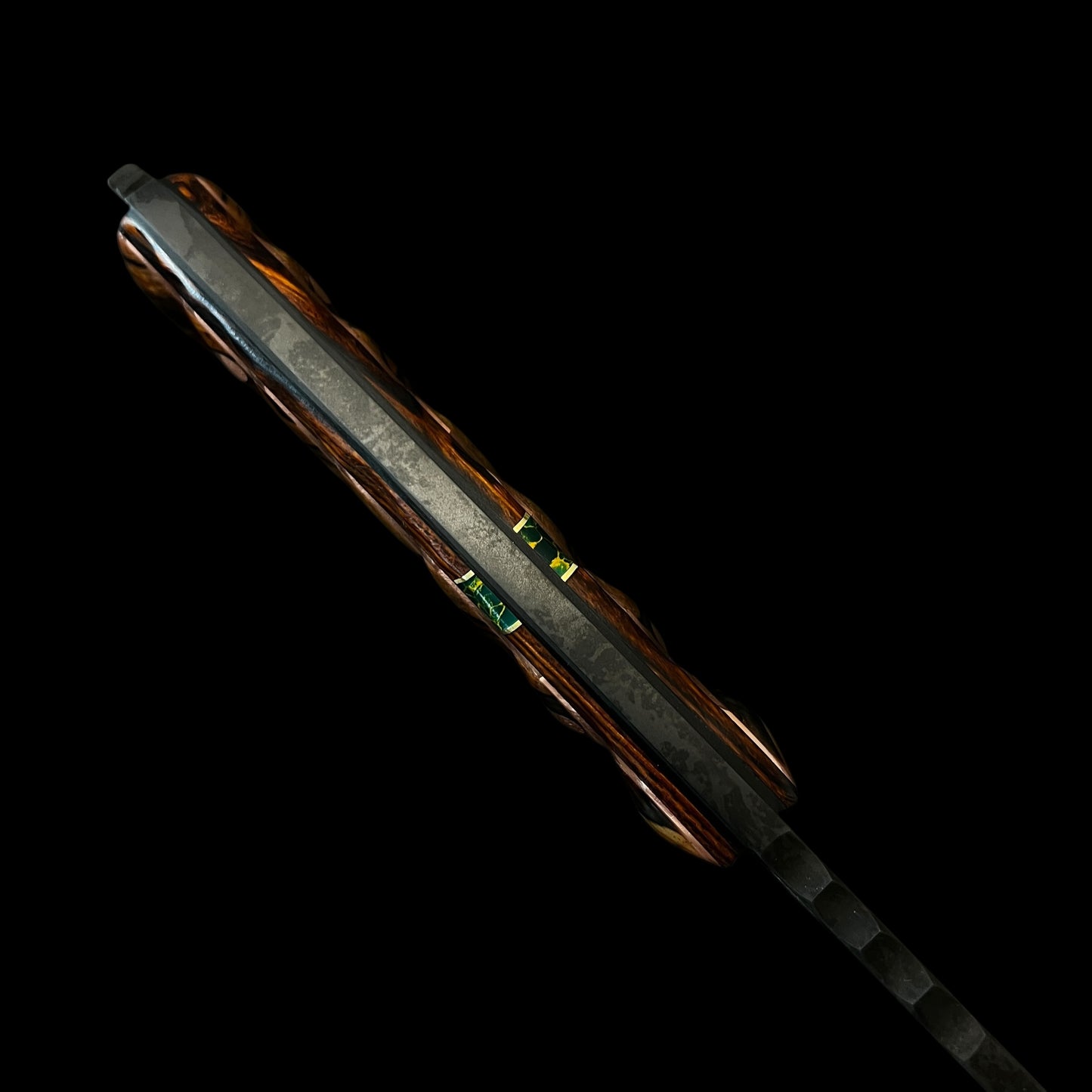 Bowie Knife - Iron Wood/ Brass/ G10/ Arizona Jade Tru Stone/ Copper.