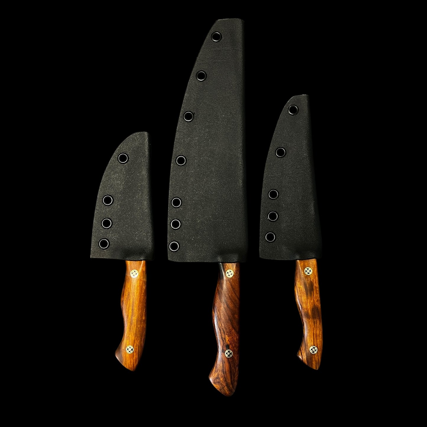 Chef Set- Arizona Iron Wood/ Brass/ Black G10 Liners