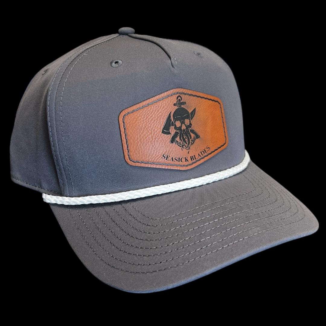 Seasick Blades Leather Patch Hat- Grey